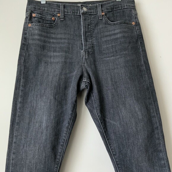 Levi’s Black Washed Wedgie Skinny Raw Hem Button Fly Jeans 31 - Picture 5 of 12